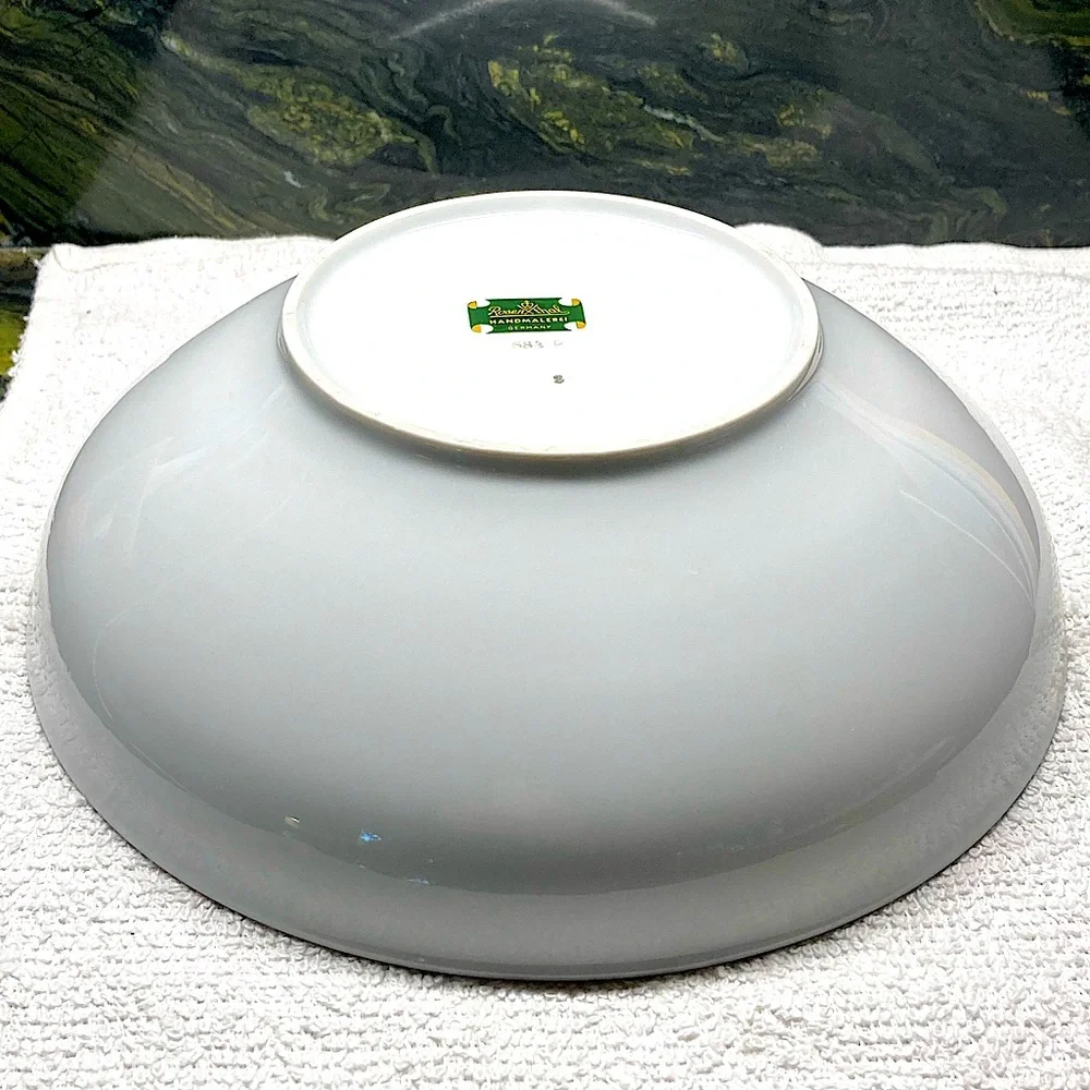 Rosenthal Vegetable Bowl Platinum Wheat Elegant White Bowl Gray Grass Design